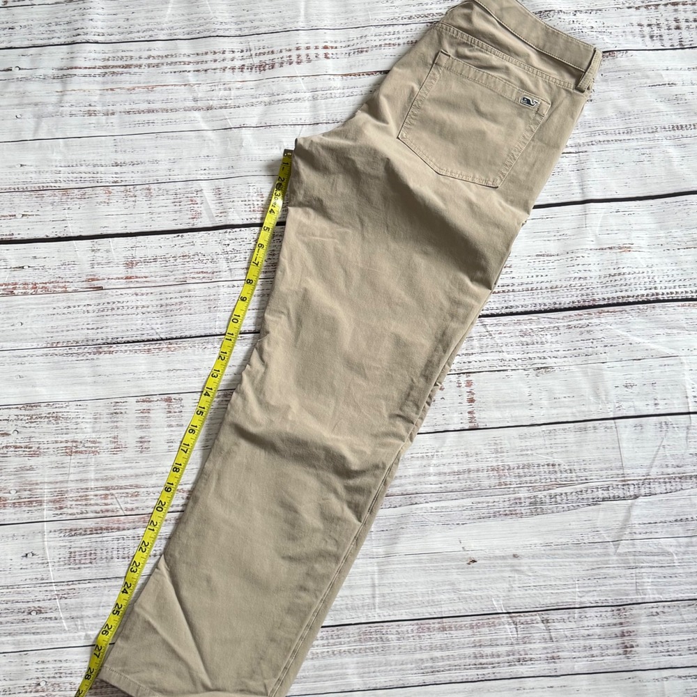 Vineyard Vines Mens On-The-Go Chino Pants Khaki Tan Stretch 35x28 - Picture 4 of 5